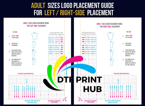 Adults Left & Right Chest Logo Placement Guide